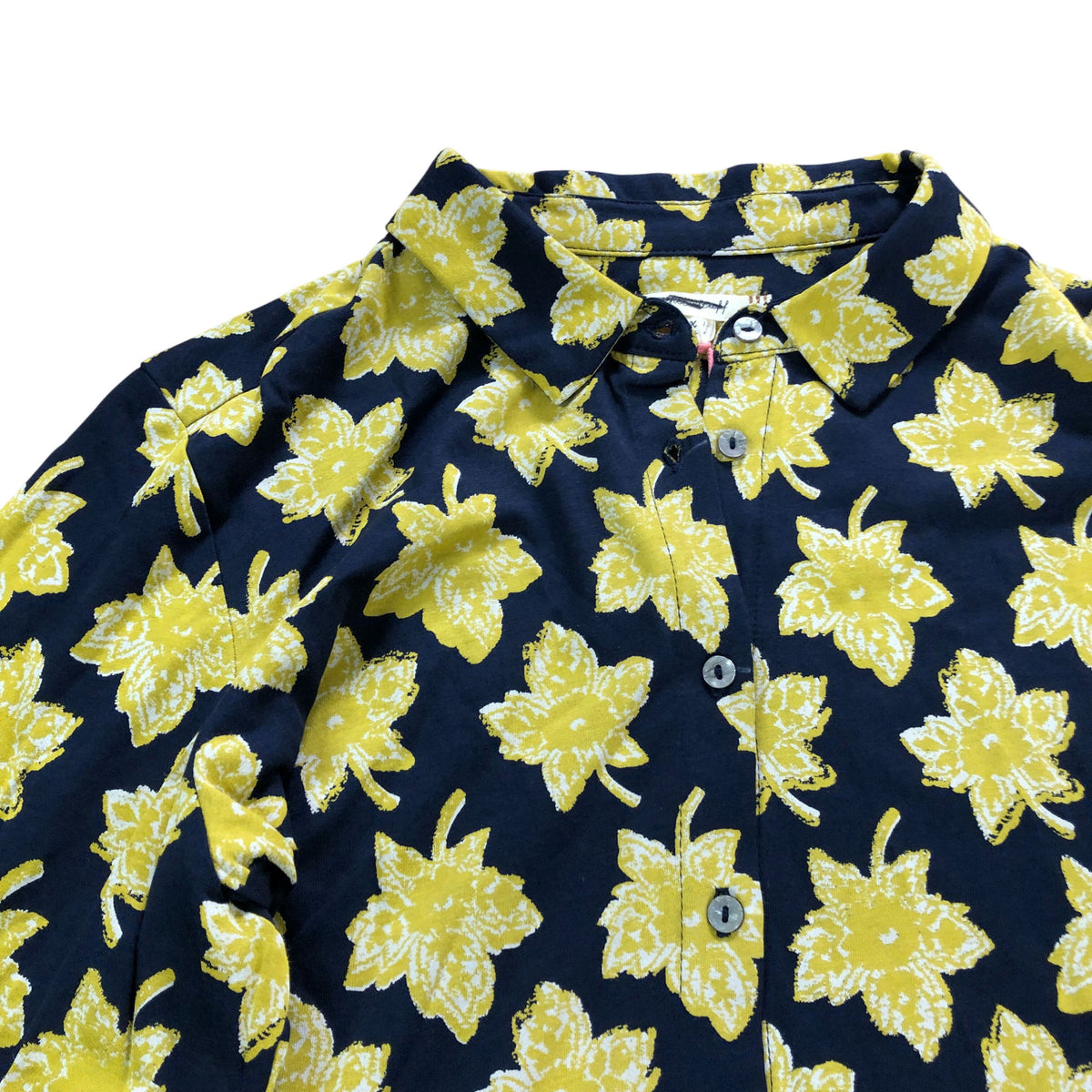 UK14 Women's Floral Print Midi Dress Yellow Floral Pattern