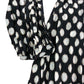 Floral Dress UK6 Women's Long Sleeve Button Down Trendy Black