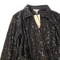 River Island Sequin Dress UK12 Women's Long Sleeve V Neck Party Dress Black