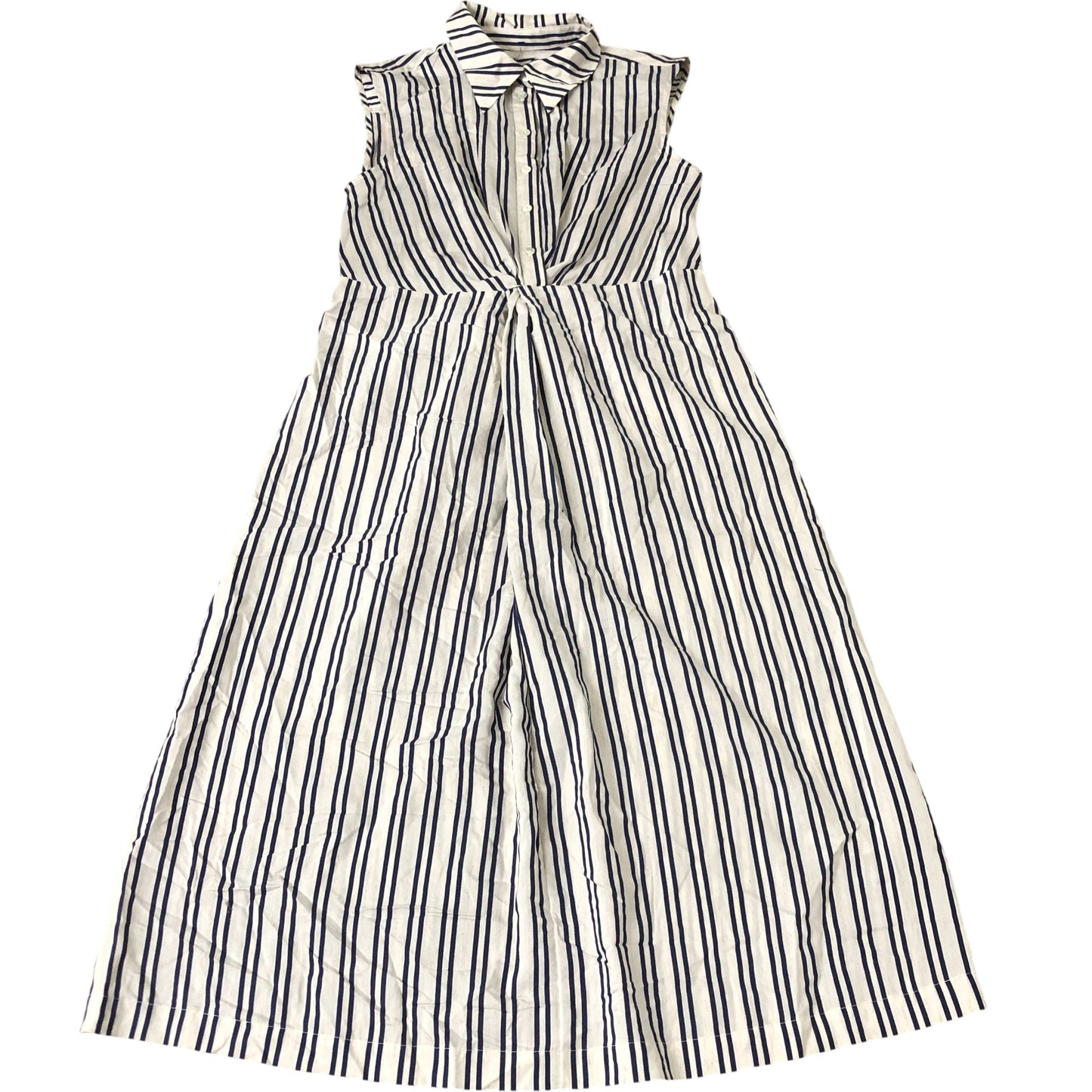 Women's Striped Sleeveless Shirt Dress Size 12