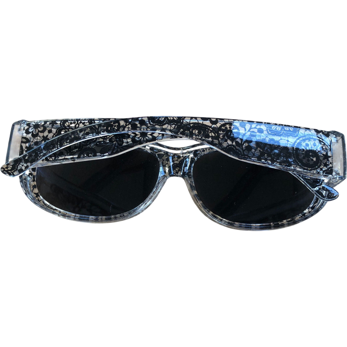 Face Shadow UV400 Polarized Women's Sunglasses Floral Print Black Frame
