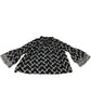 Branded Black Printed Sheer Tie Blouse - Size 6