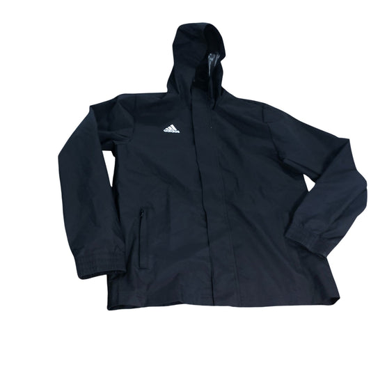 Adidas Boys Black Jacket Size 13-14 Years Waterproof Zipped Hooded
