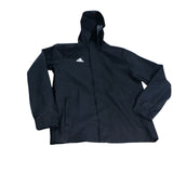 Adidas Boys Black Jacket Size 13-14 Years Waterproof Zipped Hooded