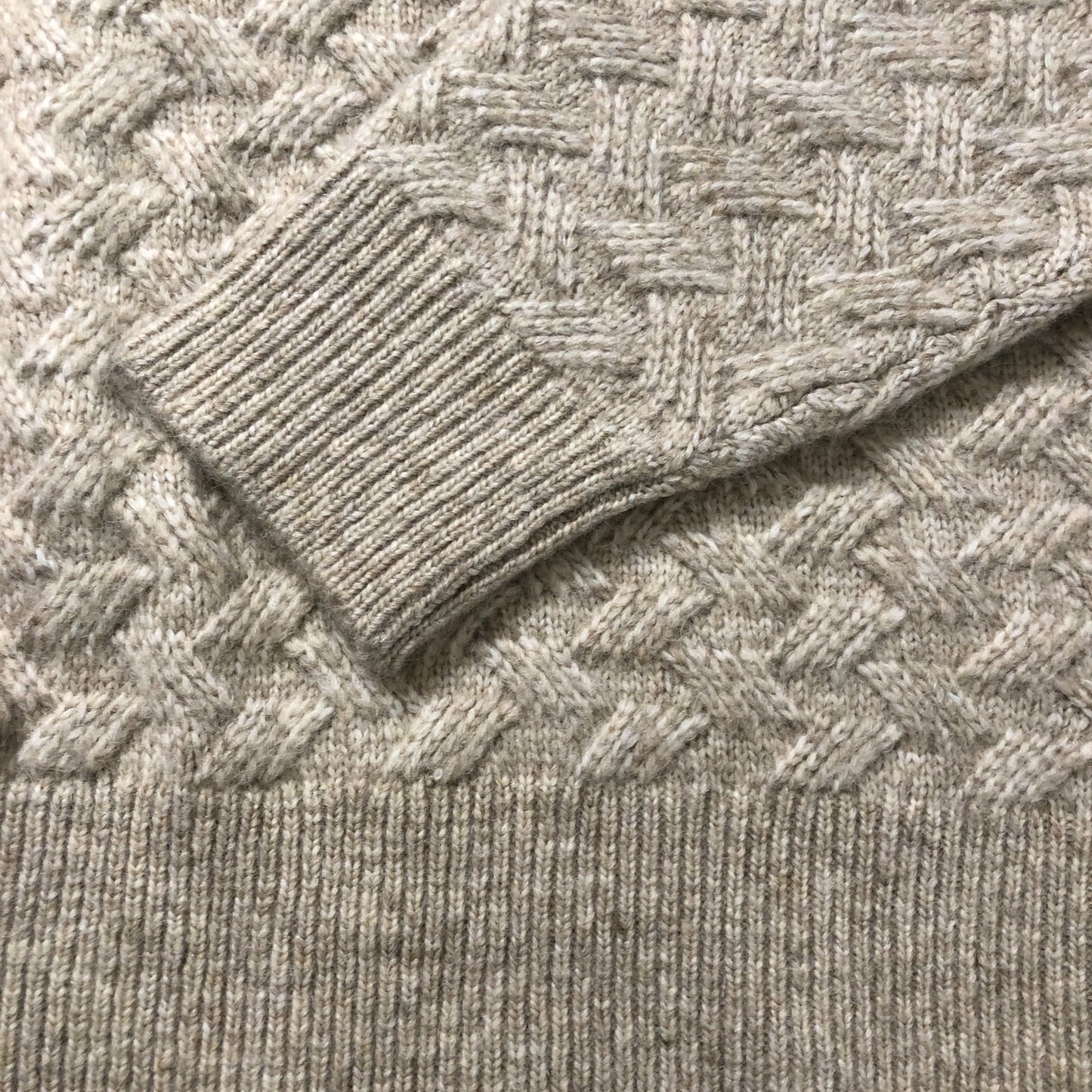 River Island Chunky Knit Sweater UK Medium Men's Cream Cable Design Wool Blend