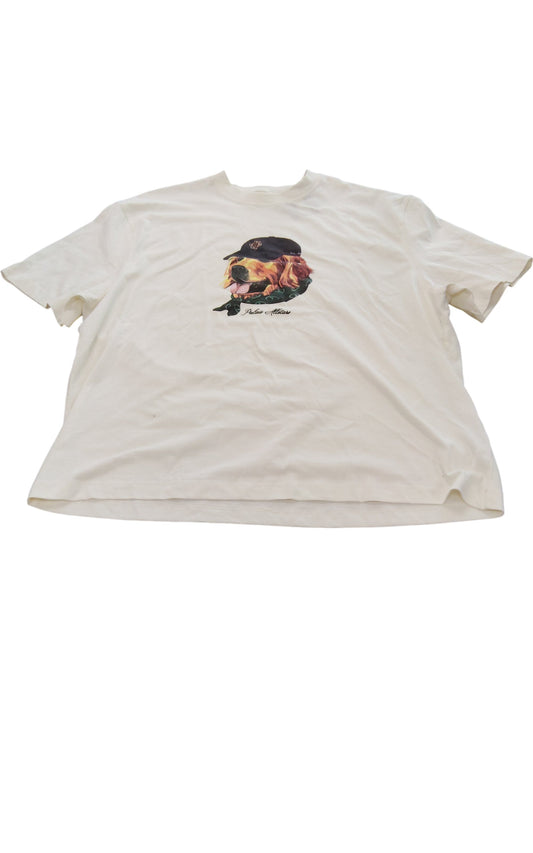 River Island White T-Shirt Men's XX Large Dog Graphic Print Casual Style