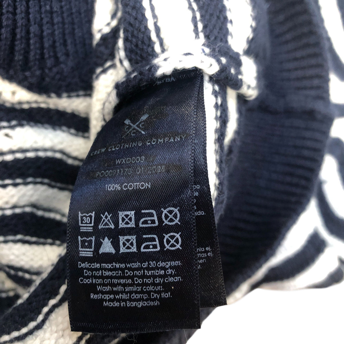 Crew Clothing Company Wavy Navy & White Jumper Size 14