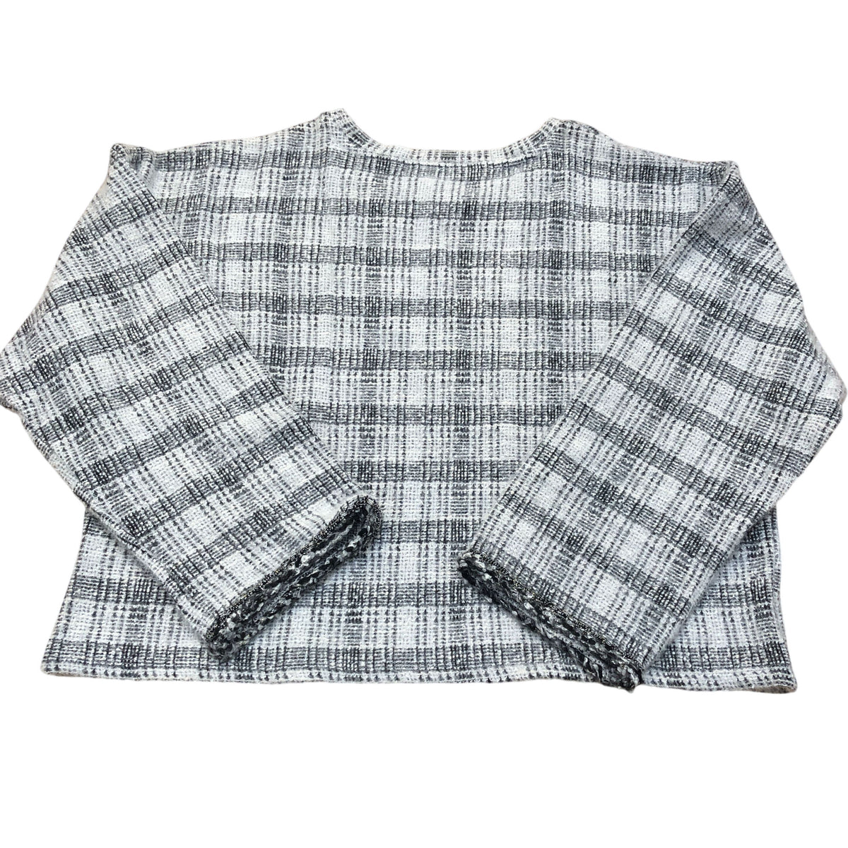 River Island Long Sleeve Checked Sweater Black & White