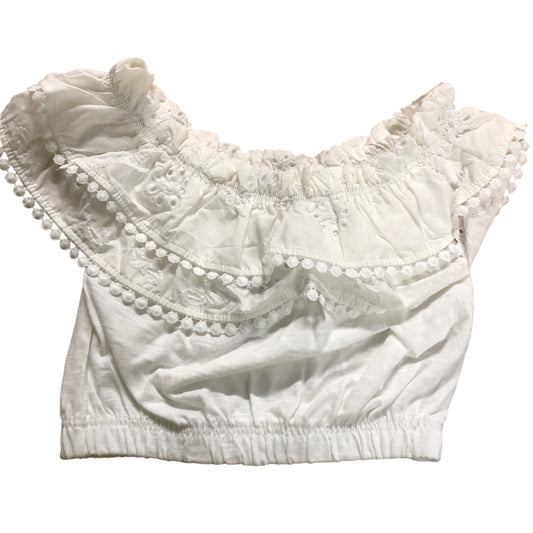 River Island Girls White Cotton Off Shoulder Top Size 5-6 Years Summer Style