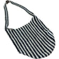 Macrame Sling Striped Shoulder Bag Women's Casual Tote Bag Black Cream