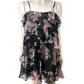 River Island Sundress UK8 Women's Floral Ruffle Black Summer Dress