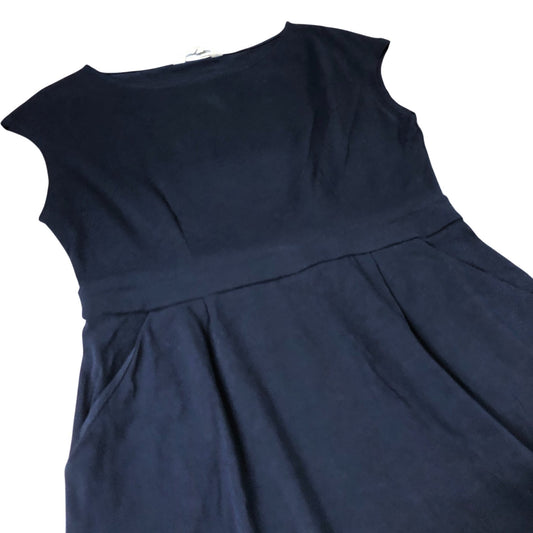 Women's Dress Navy Blue Casual Cotton Cap Sleeve UK14