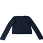 Long Sleeve V Neck Top UK Women's Navy Blue Cotton Blend UK6