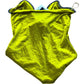 River Island Velvet Tank Top UK8 Women's Sleeveless Bright Yellow Glitter Trim