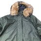Bench Parka Jacket Women Green Faux Fur Hood Warm Outerwear UK14