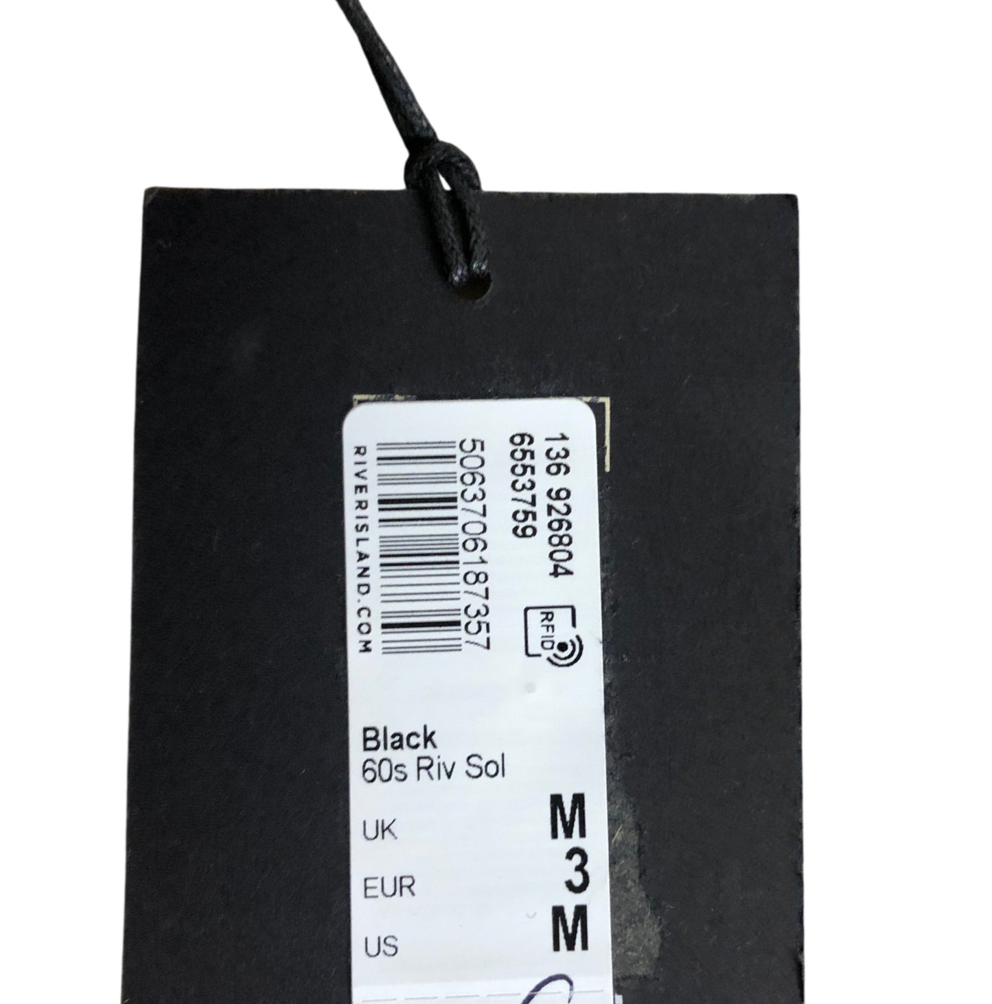 River Island Black 60s Rib Sol Top UK M Women's Stylish Ruffled Design