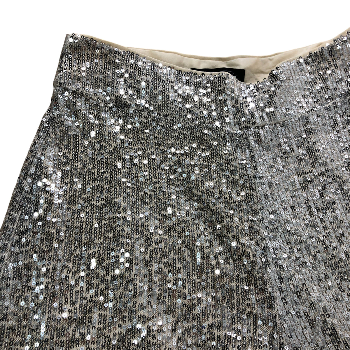 Finding Friday Sparkly Sequined Trousers UK8 Women's Wide Leg Beige