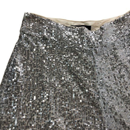 Finding Friday Sparkly Sequined Trousers UK8 Women's Wide Leg Beige