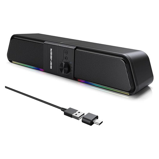 Senzer CS20 2.0 Channel Stereo Computer Speakers USB Powered Gaming Soundbar