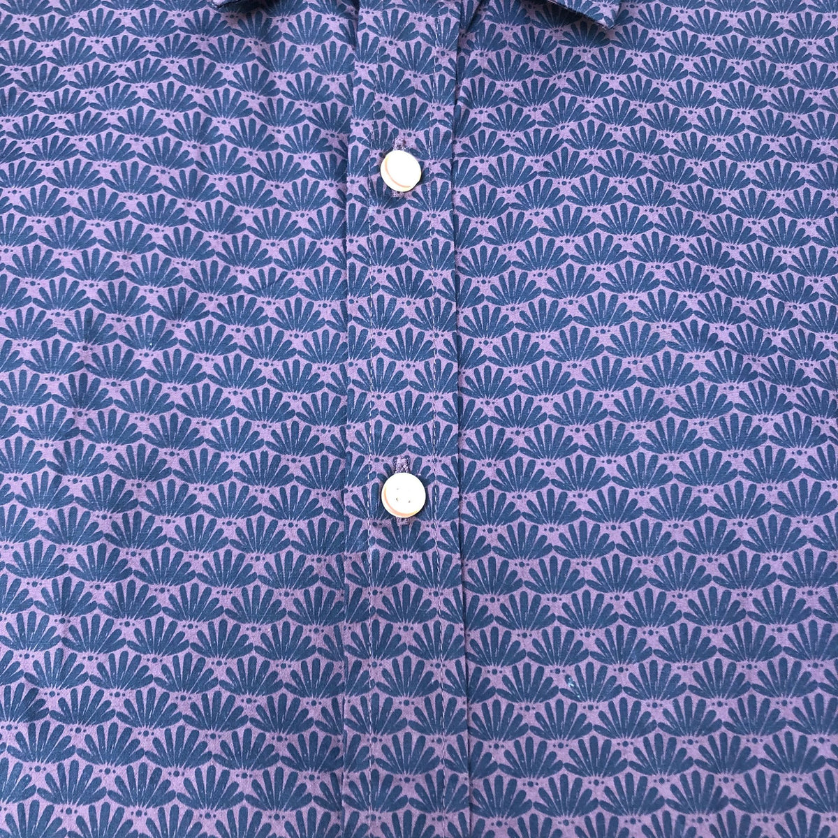 Men's Casual Shirt Size S Cotton Purple Pattern Long Sleeve