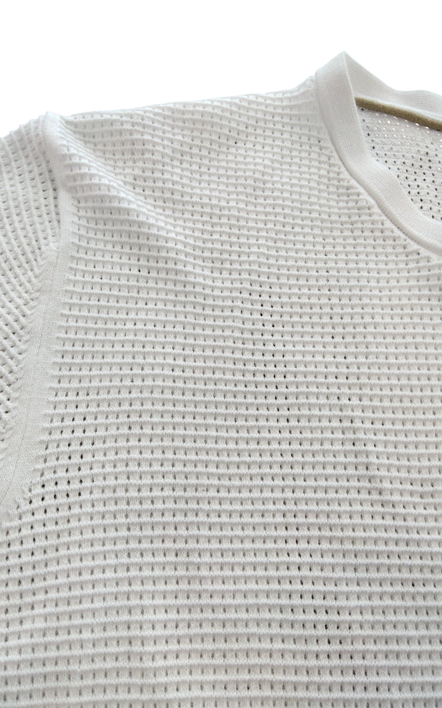 River Island Men's White XXL Short Sleeve V Neck Top Casual Knit Design