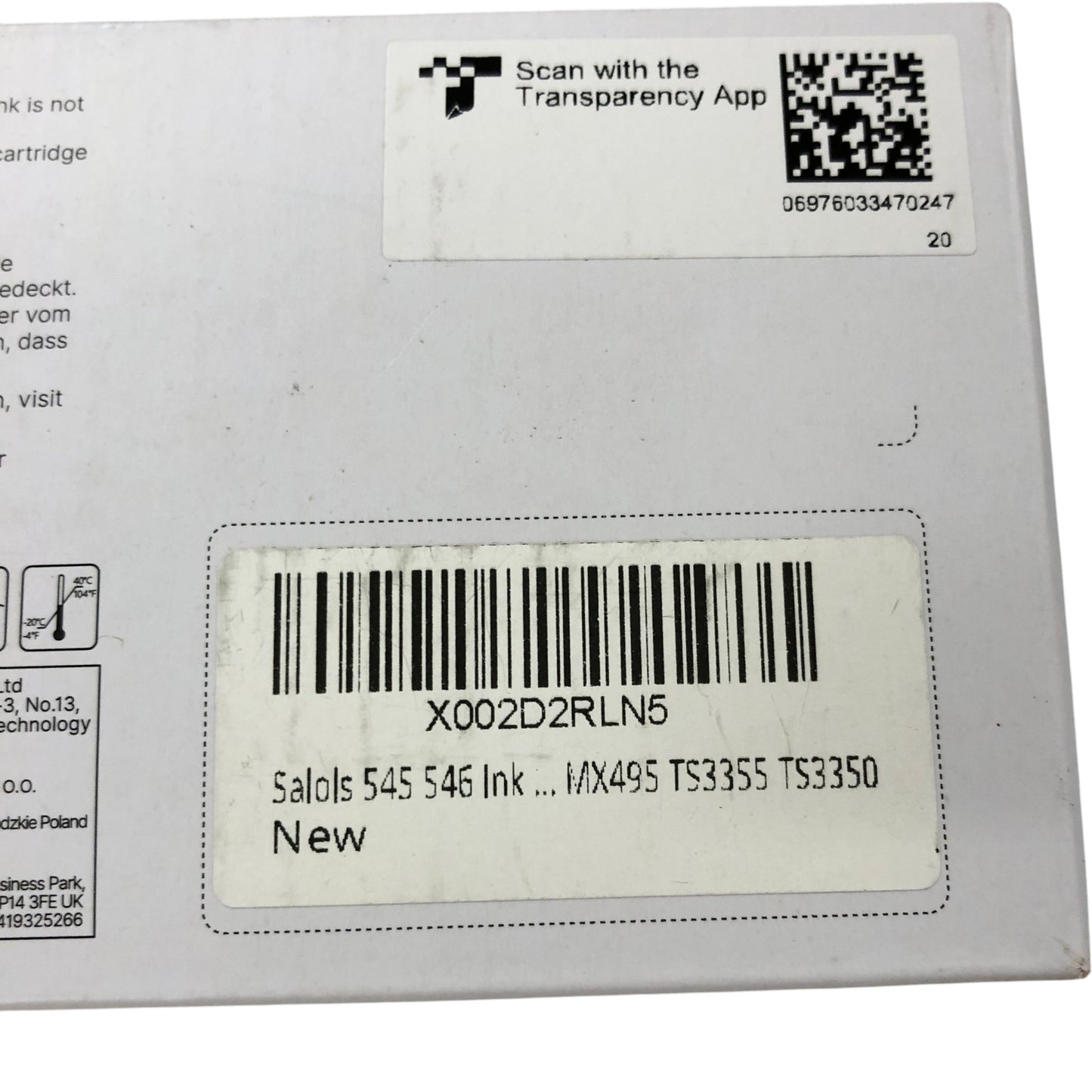 Salols 545XL 546XL Ink Cartridges Compatible Canon Black Colour Bundle