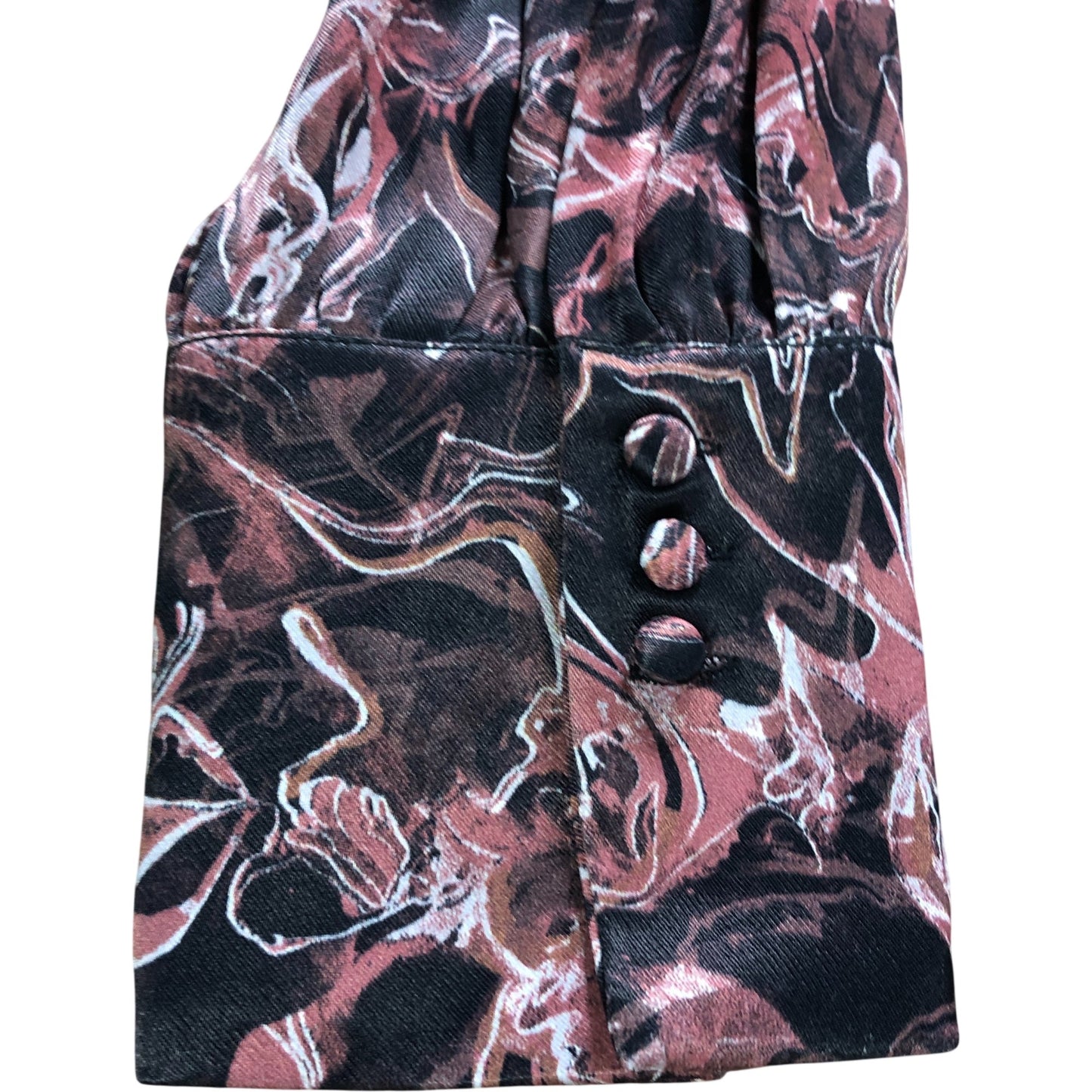 Branded Marble Print Asymmetric Mini Dress - Size 10