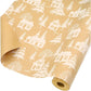 Decorative Brown Paper Christmas Wrap Winter Scene 12 Metre Roll