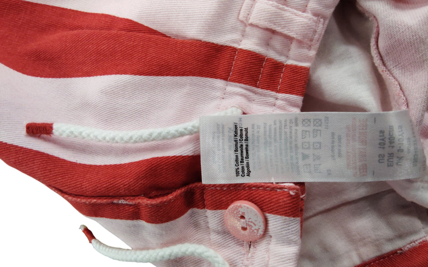 River Island Girls Red White Striped Shorts UK9-10 Years Summer Style