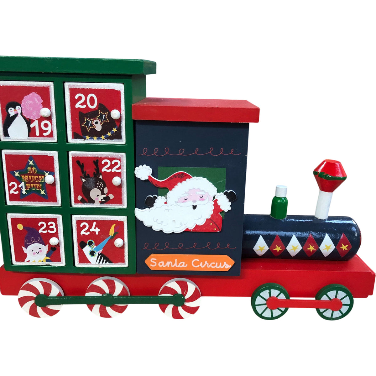 Wooden Advent Calendar Train Decoration Christmas Countdown