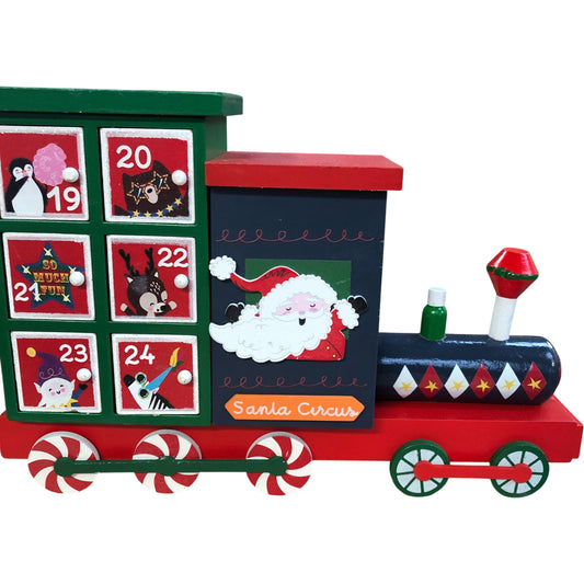 Wooden Advent Calendar Train Decoration Christmas Countdown