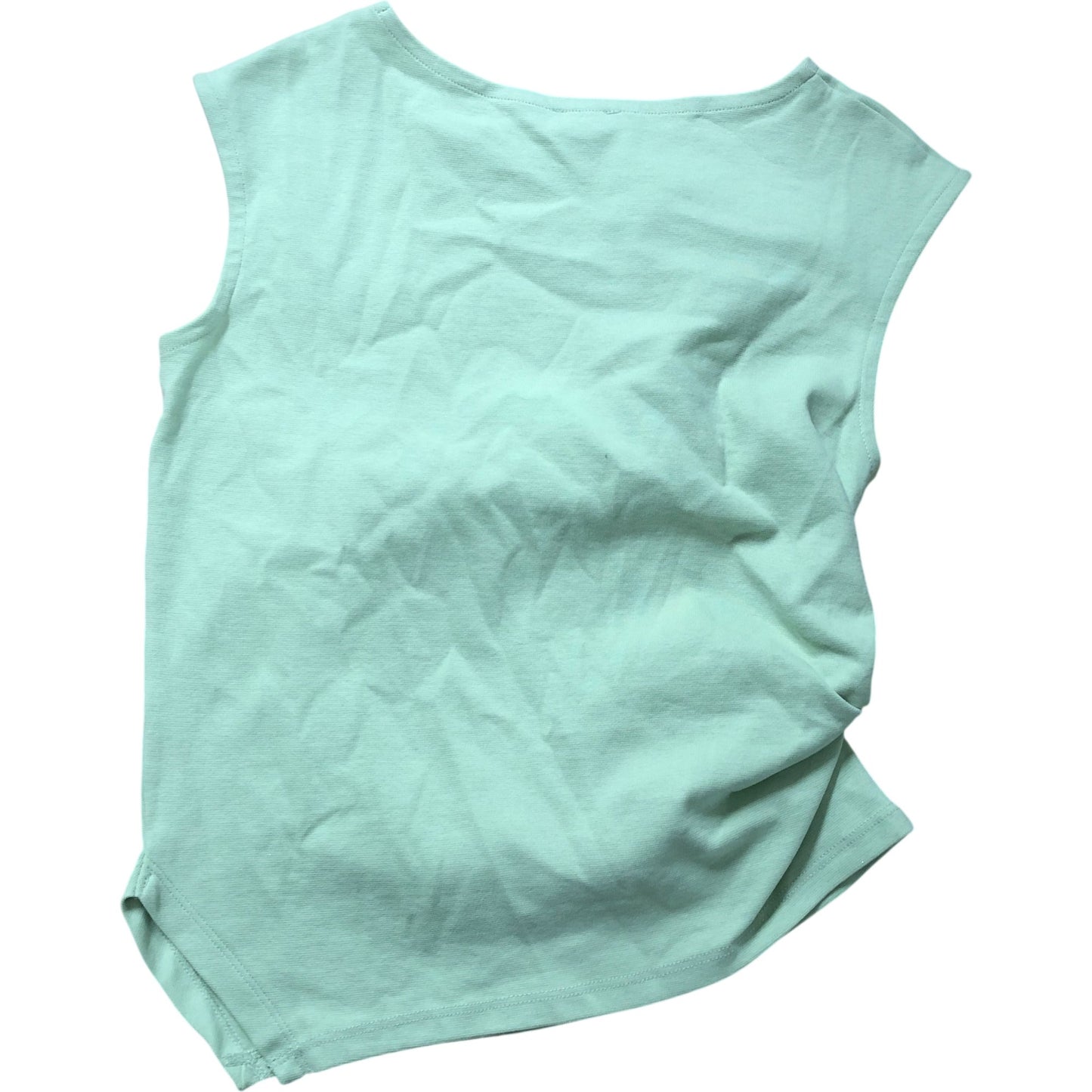 River Island Girls Tank Top 9-10 Years Light Green Gem Embellished Asymmetric