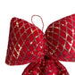 Red Sequin Door Bow Christmas Decoration 10"