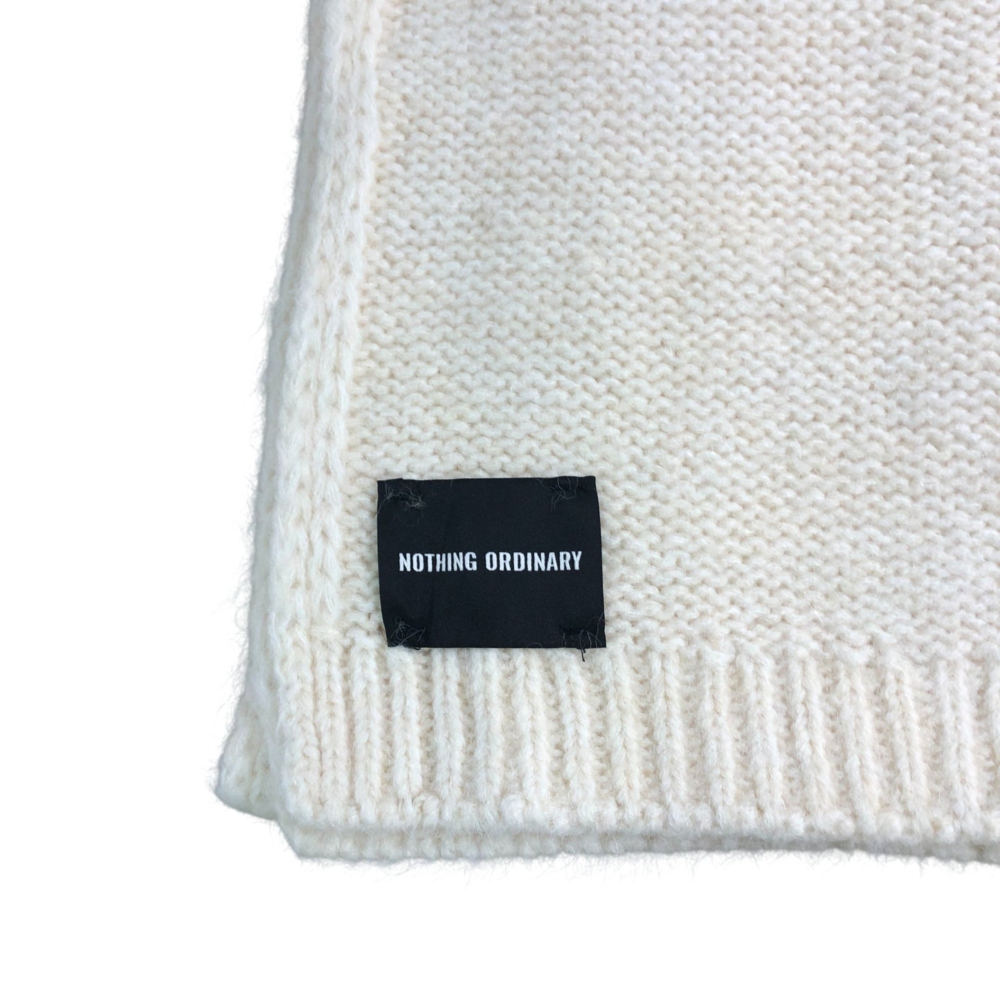 Women's Cream Sweater Size Small Knit Wool Blend With Scarf