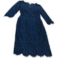 Lace Dress UK8 Women's Navy Floral Design Long Sleeve