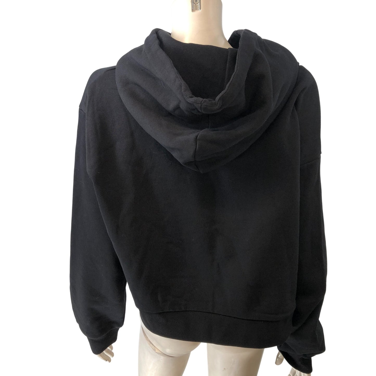 Allsaints Pippa Sparkle Hoody Large Women's Black Cropped Hoodie With Sparkly C