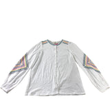 Boden White Embroidered Shirt - Size 12