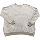 Natural Stripe V-Necked Jumper Size M