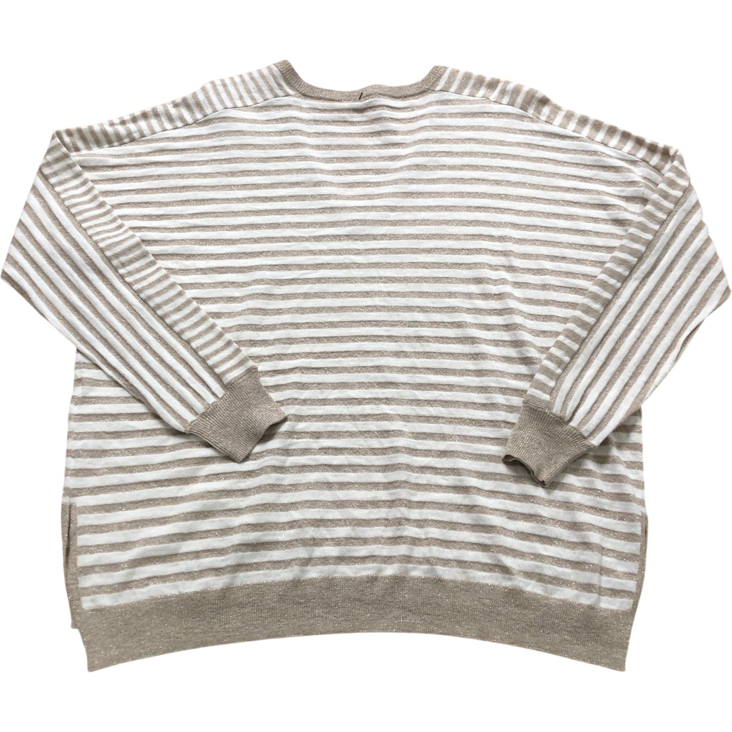 Natural Stripe V-Necked Jumper Size M