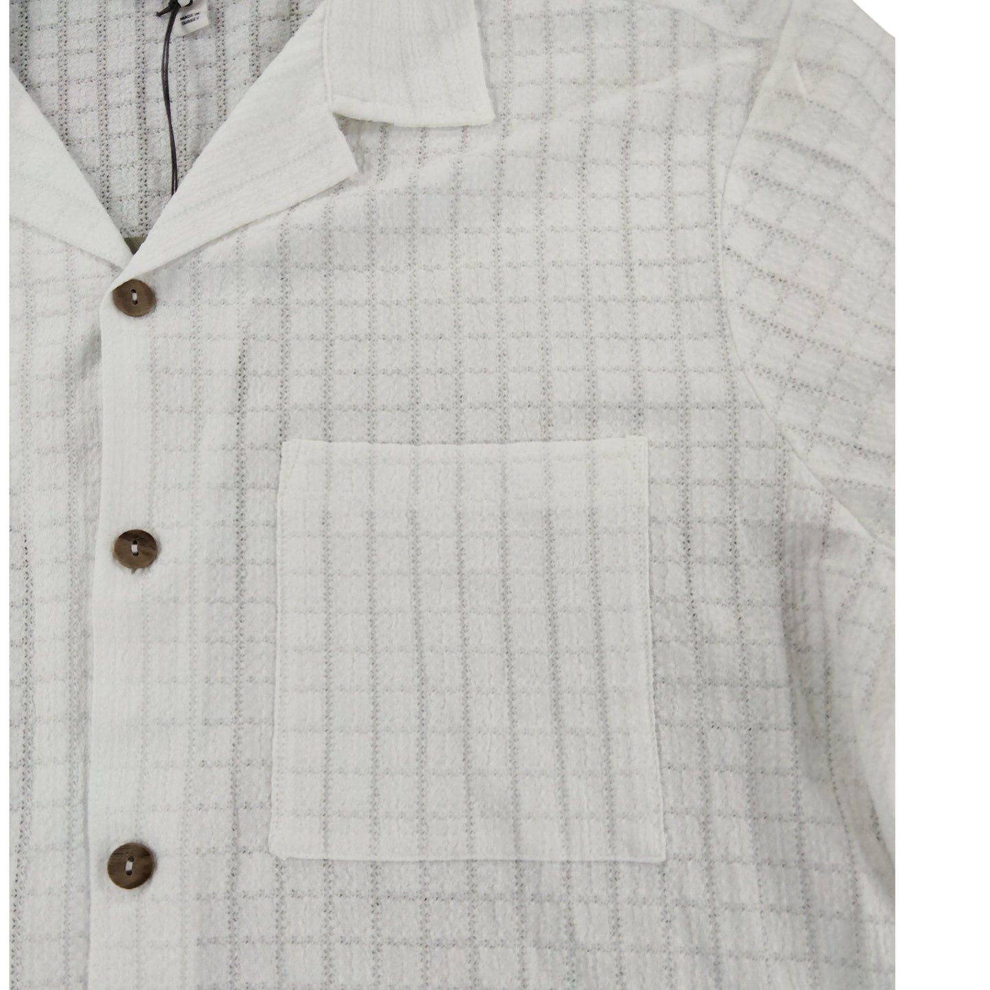 River Island White Short Sleeve Shirt UK L Men's Casual Lightweight Fashion