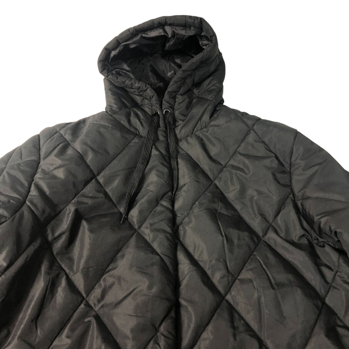 Brave Soul Hooded Puffer Jacket Unisex Black Quilted Warm Outerwear UK12