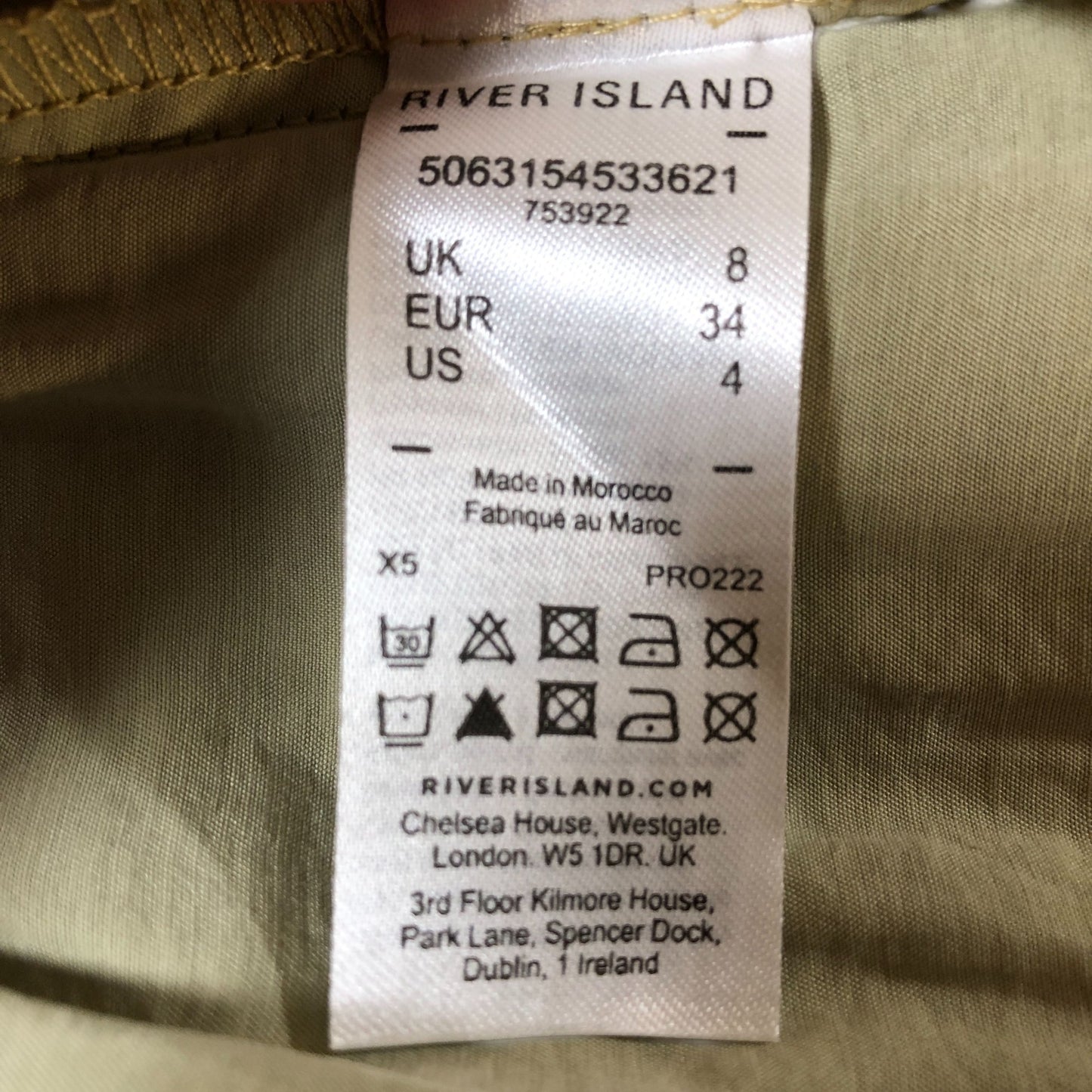 River Island Tiered Dress UK8 Women's Layered Modal Blend Olive Green