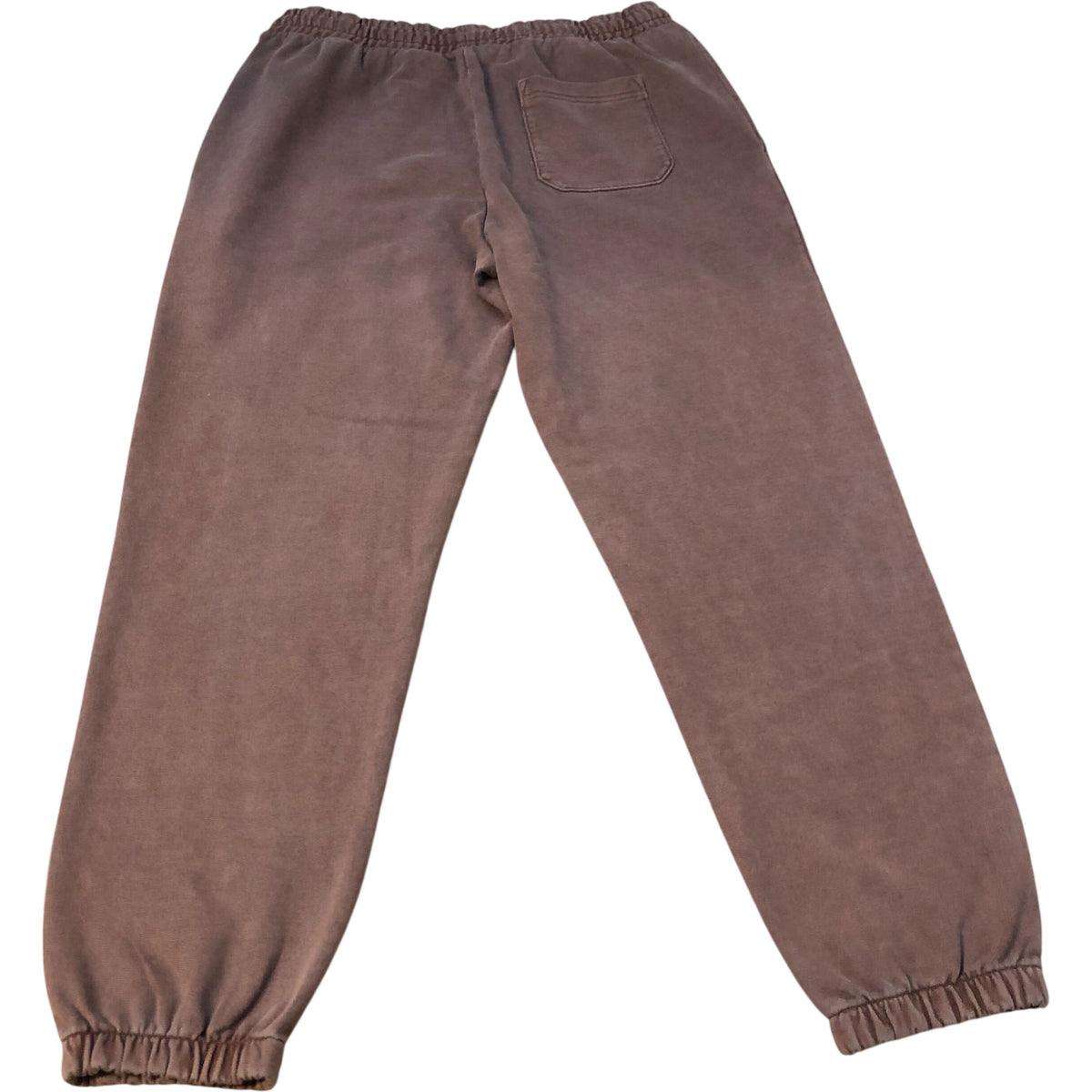 Brown Cotton Blend Casual Joggers With Elastic Cuff Size M