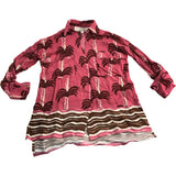 River Island Palm Print Shirt UK XS Women's Button Up Short Sleeve Viscose Blush