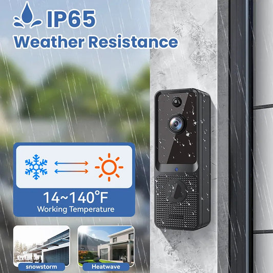 Wi-Fi Video Doorbell HD Weather Resistant Two Way Audio Cloud Storage