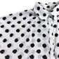 Dancing Leopard Blouse UK8 Women's White Polka Dot Design Long Sleeve