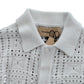River Island S Women's Short Sleeve Button Up Cardigan White Openwork Knit