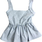 River Island Blue Gingham Top UK S Women's Sleeveless Peplum Style Cotton