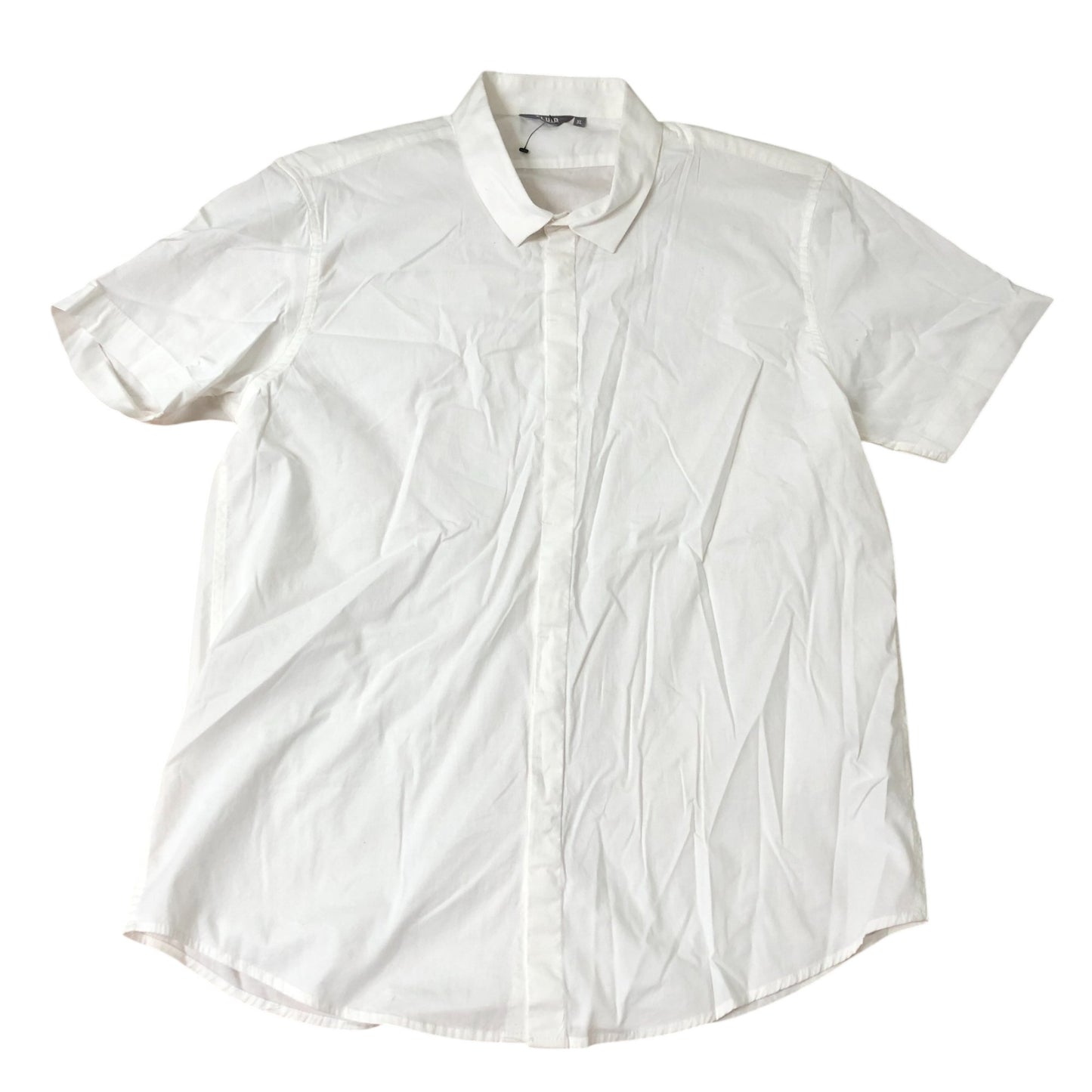 Fluid XL Short Sleeve Shirt Men Cotton Blend White Casual Top