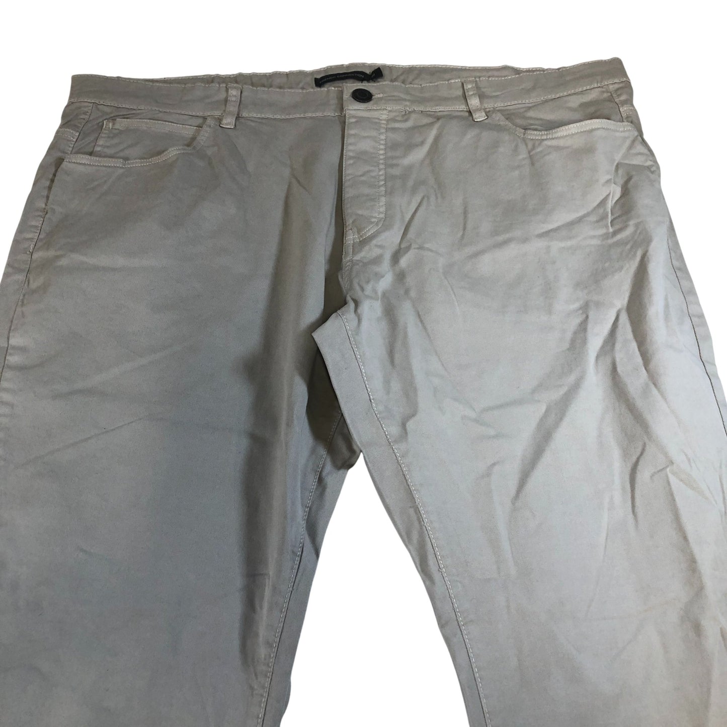 French Connection Casual Chinos Men's Beige Comfortable Cotton Trousers 30W 31L
